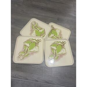 Vintage Serving Trays TV Dinner Ivy Vine Farmhouse Chic Set Of 4 10.75”x10.75”